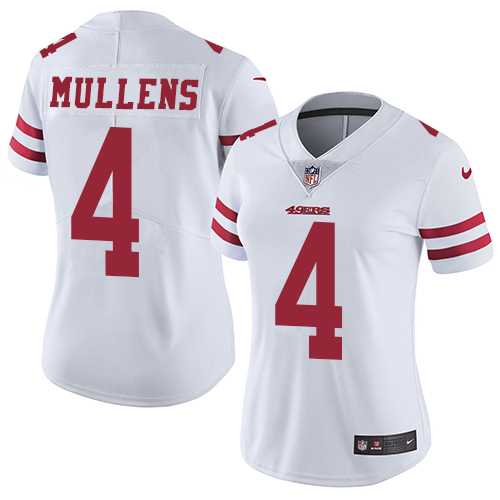 Women's Nike San Francisco 49ers #4 Nick Mullens White Stitched NFL Vapor Untouchable Limited Jersey