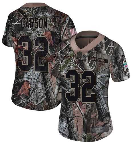 Women's Nike Seattle Seahawks #32 Chris Carson Camo Stitched NFL Limited Rush Realtree Jersey