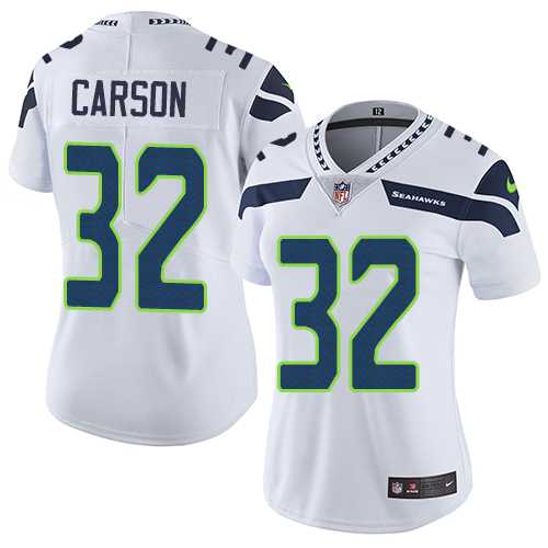 Women's Nike Seattle Seahawks #32 Chris Carson White Stitched NFL Vapor Untouchable Limited Jersey