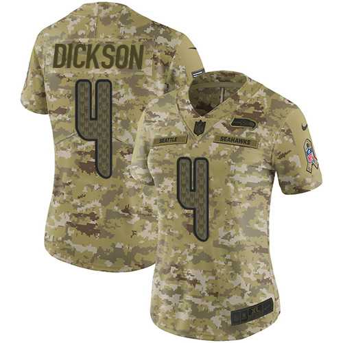 Women's Nike Seattle Seahawks #4 Michael Dickson Camo Stitched NFL Limited 2018 Salute to Service Jersey
