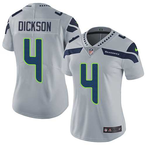 Women's Nike Seattle Seahawks #4 Michael Dickson Grey Alternate Stitched NFL Vapor Untouchable Limited Jersey