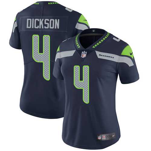 Women's Nike Seattle Seahawks #4 Michael Dickson Steel Blue Team Color Stitched NFL Vapor Untouchable Limited Jersey