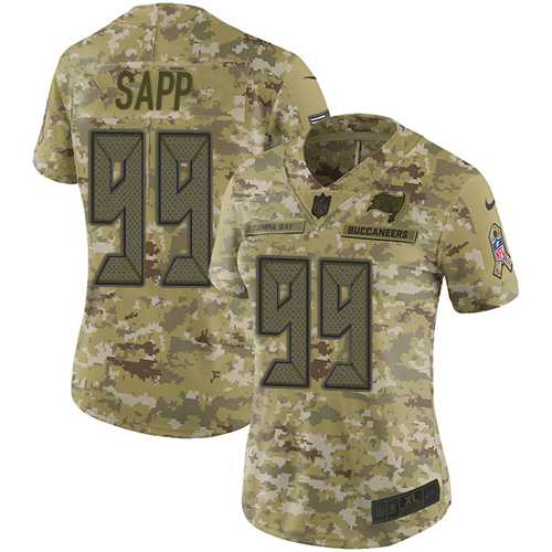 Women's Nike Tampa Bay Buccaneers #99 Warren Sapp Camo Stitched NFL Limited 2018 Salute to Service Jersey