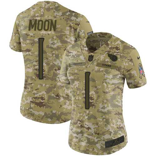 Women's Nike Tennessee Titans #1 Warren Moon Camo Stitched NFL Limited 2018 Salute to Service Jersey
