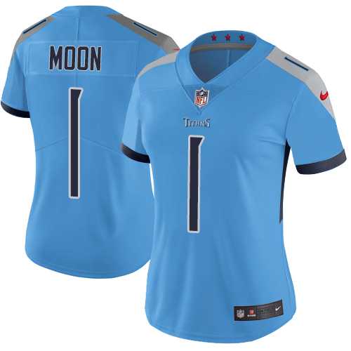 Women's Nike Tennessee Titans #1 Warren Moon Light Blue Alternate Stitched NFL Vapor Untouchable Limited Jersey