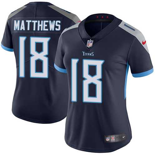Women's Nike Tennessee Titans #18 Rishard Matthews Navy Blue Team Color Stitched NFL Vapor Untouchable Limited Jersey