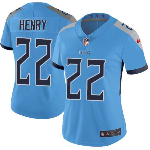 Women's Nike Tennessee Titans #22 Derrick Henry Light Blue Alternate Stitched NFL Vapor Untouchable Limited Jersey
