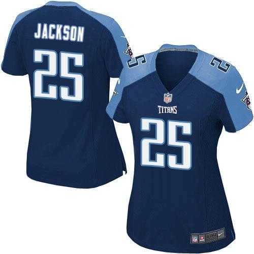 Women's Nike Tennessee Titans #25 Adoree' Jackson Navy Blue Team Color Stitched NFL Elite Jersey