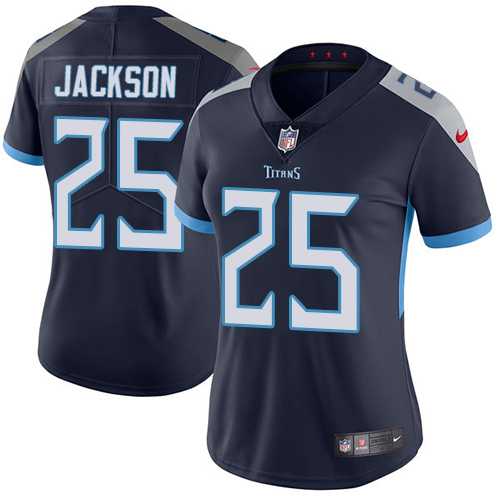 Women's Nike Tennessee Titans #25 Adoree' Jackson Navy Blue Team Color Stitched NFL Vapor Untouchable Limited Jersey