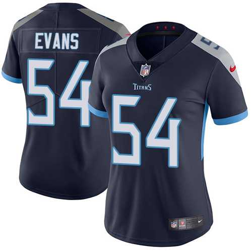 Women's Nike Tennessee Titans #54 Rashaan Evans Navy Blue Team Color Stitched NFL Vapor Untouchable Limited Jersey