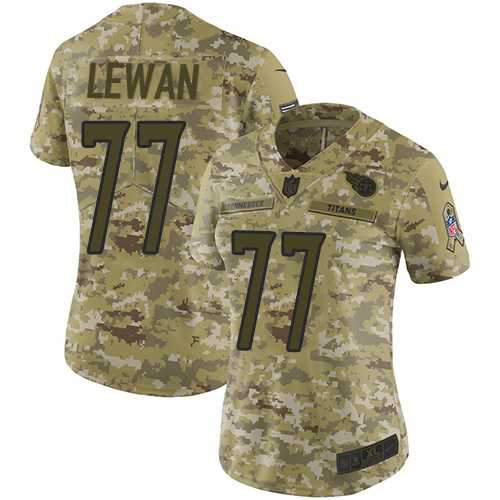 Women's Nike Tennessee Titans #77 Taylor Lewan Camo Stitched NFL Limited 2018 Salute to Service Jersey