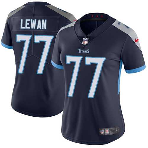 Women's Nike Tennessee Titans #77 Taylor Lewan Navy Blue Team Color Stitched NFL Vapor Untouchable Limited Jersey
