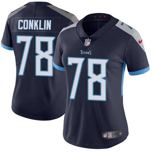 Women's Nike Tennessee Titans #78 Jack Conklin Navy Blue Team Color Stitched NFL Vapor Untouchable Limited Jersey