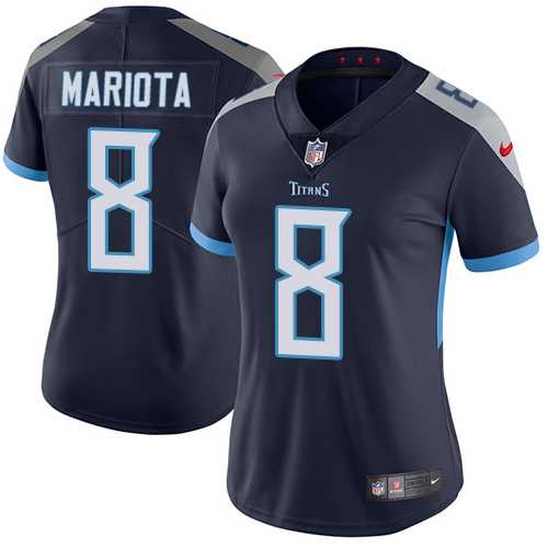 Women's Nike Tennessee Titans #8 Marcus Mariota Navy Blue Team Color Stitched NFL Vapor Untouchable Limited Jersey