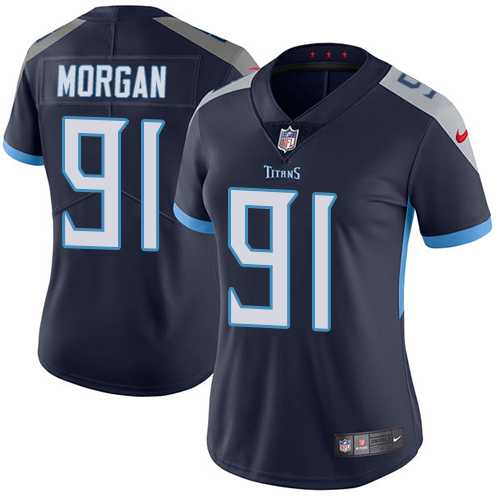Women's Nike Tennessee Titans #91 Derrick Morgan Navy Blue Team Color Stitched NFL Vapor Untouchable Limited Jersey