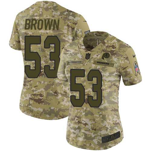 Women's Nike Washington Redskins #53 Zach Brown Camo Stitched NFL Limited 2018 Salute to Service Jersey