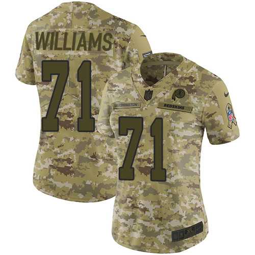 Women's Nike Washington Redskins #71 Trent Williams Camo Stitched NFL Limited 2018 Salute to Service Jersey