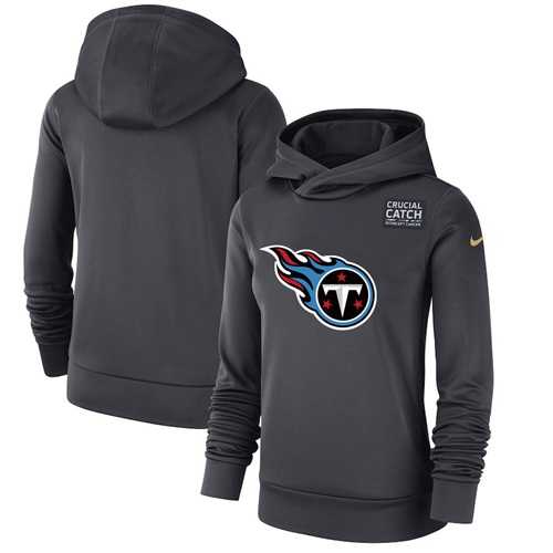 Women's Tennessee Titans Nike Anthracite Crucial Catch Performance Pullover Hoodie