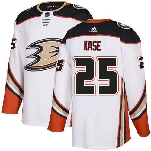 Youth Adidas Anaheim Ducks #25 Ondrej Kase White Road Authentic Stitched NHL Jersey