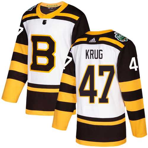 Youth Adidas Boston Bruins #47 Torey Krug White Authentic 2019 Winter Classic Stitched NHL Jersey