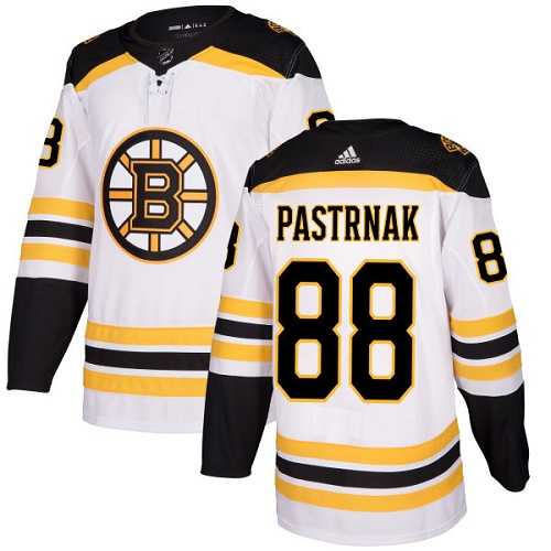 Youth Adidas Boston Bruins #88 David Pastrnak White Road Authentic Stitched NHL Jersey