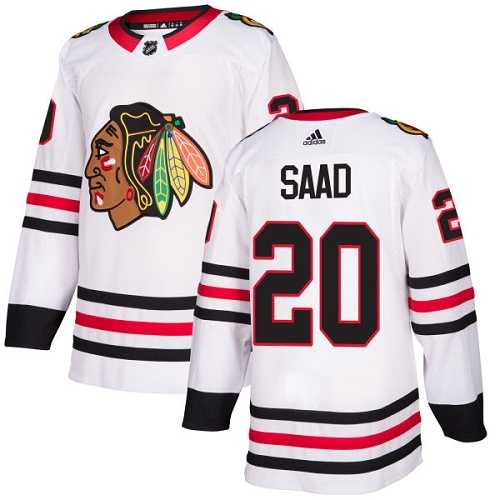 Youth Adidas Chicago Blackhawks #20 Brandon Saad White Road Authentic Stitched NHL Jersey