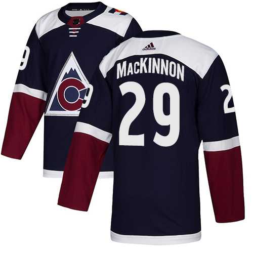 Youth Adidas Colorado Avalanche #29 Nathan MacKinnon Navy Alternate Authentic Stitched NHL Jersey