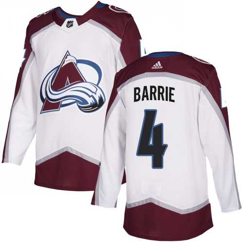 Youth Adidas Colorado Avalanche #4 Tyson Barrie White Road Authentic Stitched NHL Jersey