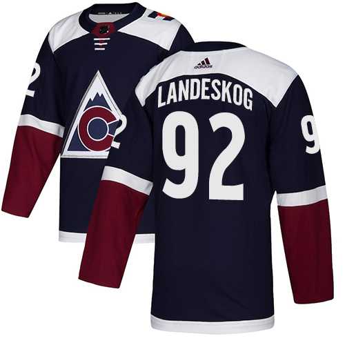 Youth Adidas Colorado Avalanche #92 Gabriel Landeskog Navy Alternate Authentic Stitched NHL Jersey