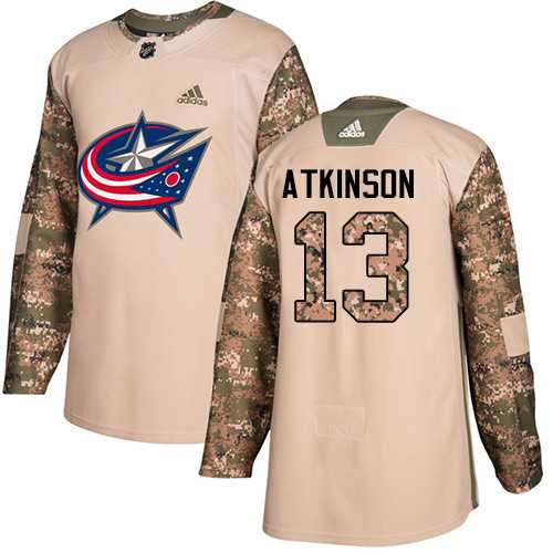 Youth Adidas Columbus Blue Jackets #13 Cam Atkinson Camo Authentic 2017 Veterans Day Stitched NHL Jersey