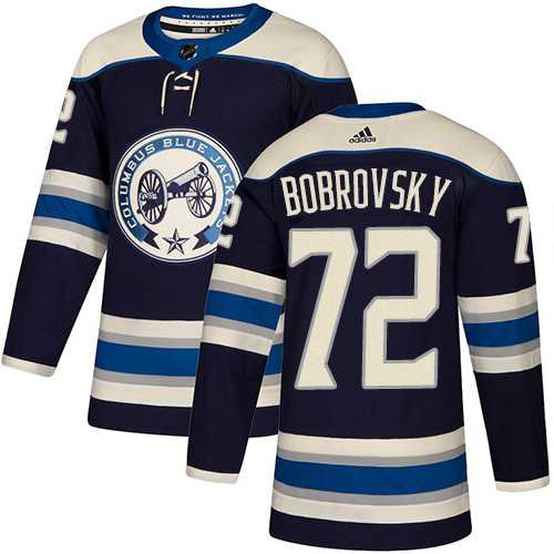 Youth Adidas Columbus Blue Jackets #72 Sergei Bobrovsky Navy Alternate Authentic Stitched NHL Jersey