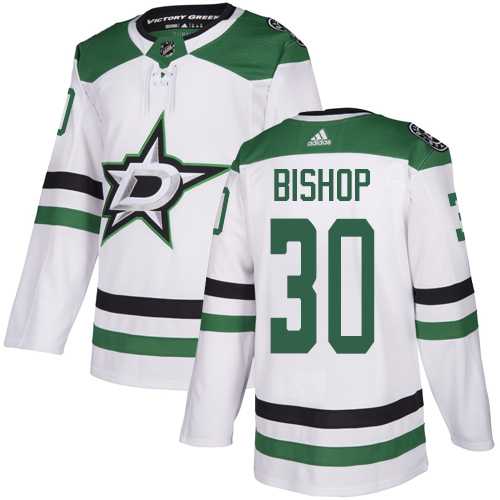 Youth Adidas Dallas Stars #30 Ben Bishop White Road Authentic Stitched NHL Jersey