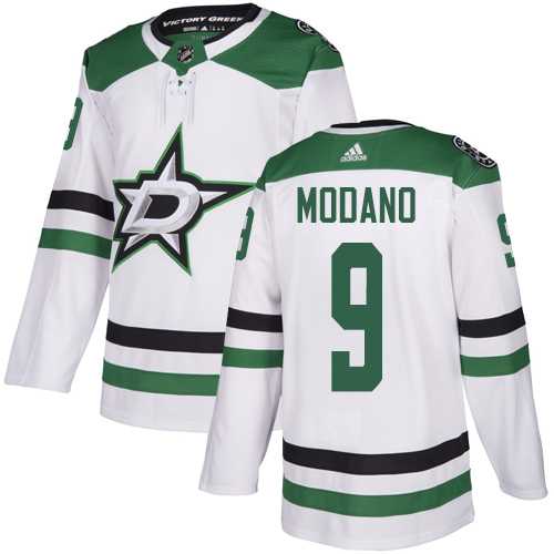 Youth Adidas Dallas Stars #9 Mike Modano White Road Authentic Stitched NHL Jersey