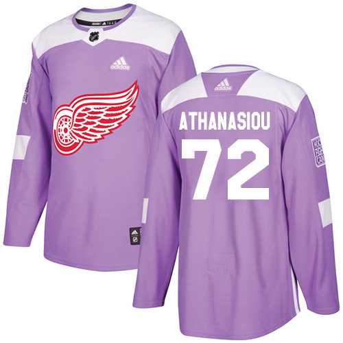Youth Adidas Detroit Red Wings #72 Andreas Athanasiou Purple Authentic Fights Cancer Stitched NHL Jersey
