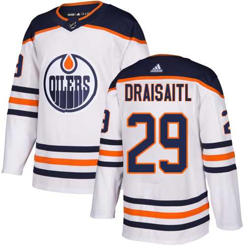 Youth Adidas Edmonton Oilers #29 Leon Draisaitl White Road Authentic Stitched NHL Jersey