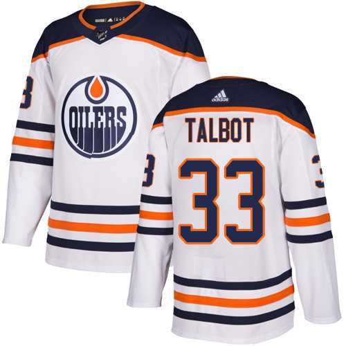 Youth Adidas Edmonton Oilers #33 Cam Talbot White Road Authentic Stitched NHL Jersey