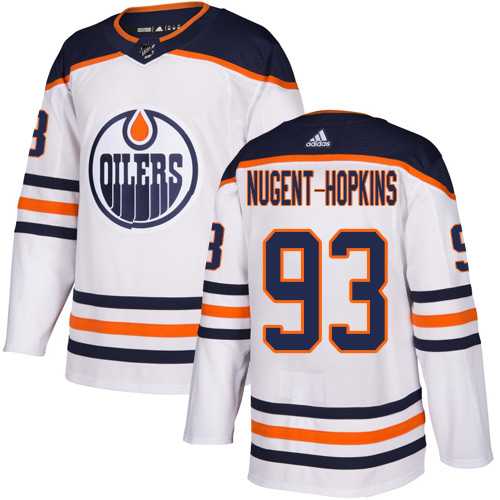 Youth Adidas Edmonton Oilers #93 Ryan Nugent-Hopkins White Road Authentic Stitched NHL Jersey