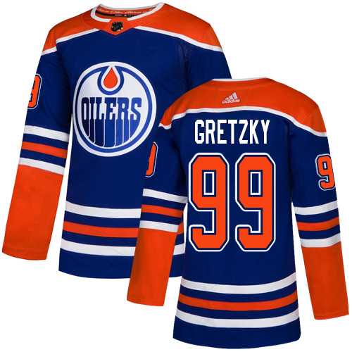 Youth Adidas Edmonton Oilers #99 Wayne Gretzky Royal Alternate Authentic Stitched NHL Jersey