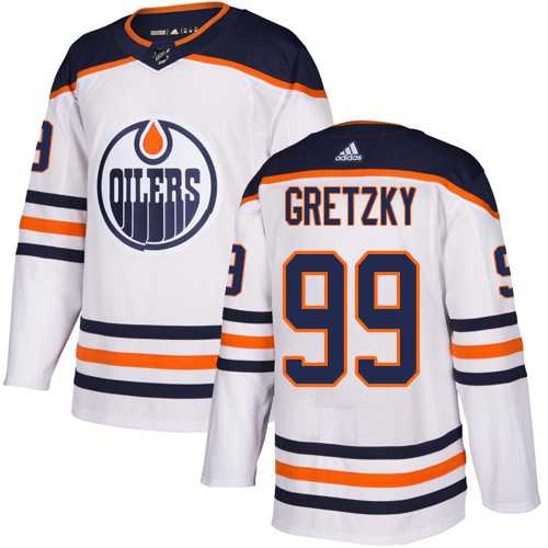 Youth Adidas Edmonton Oilers #99 Wayne Gretzky White Road Authentic Stitched NHL Jersey