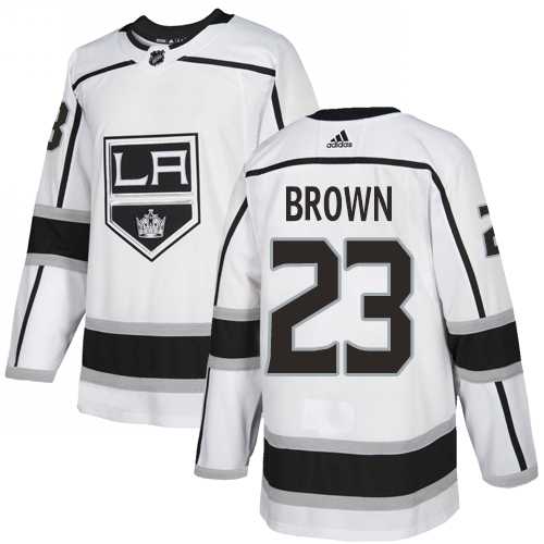 Youth Adidas Los Angeles Kings #23 Dustin Brown White Road Authentic Stitched NHL Jersey