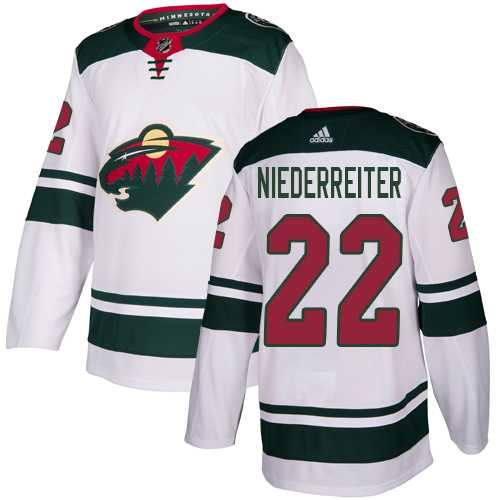 Youth Adidas Minnesota Wild #22 Nino Niederreiter White Road Authentic Stitched NHL Jersey