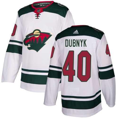 Youth Adidas Minnesota Wild #40 Devan Dubnyk White Road Authentic Stitched NHL Jersey