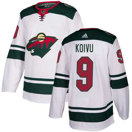 Youth Adidas Minnesota Wild #9 Mikko Koivu White Road Authentic Stitched NHL Jersey