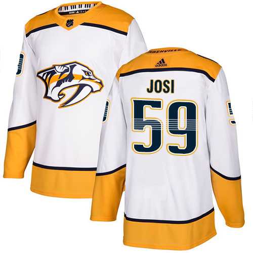 Youth Adidas Nashville Predators #59 Roman Josi White Road Authentic Stitched NHL Jersey