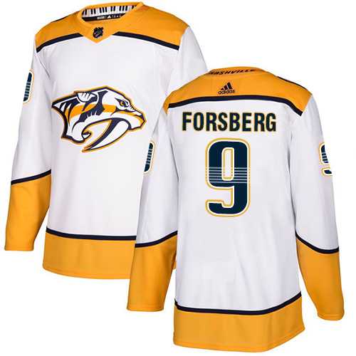 Youth Adidas Nashville Predators #9 Filip Forsberg White Road Authentic Stitched NHL Jersey
