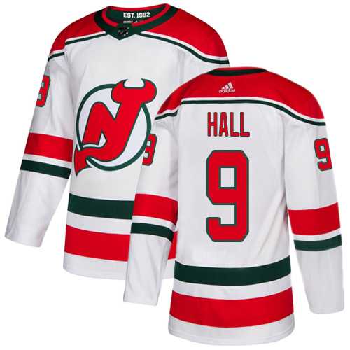 Youth Adidas New Jersey Devils #9 Taylor Hall White Alternate Authentic Stitched NHL Jersey