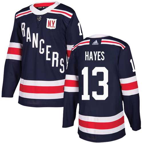 Youth Adidas New York Rangers #13 Kevin Hayes Navy Blue Authentic 2018 Winter Classic Stitched NHL Jersey
