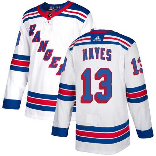 Youth Adidas New York Rangers #13 Kevin Hayes White Road Authentic Stitched NHL Jersey