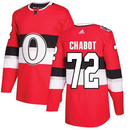 Youth Adidas Ottawa Senators #72 Thomas Chabot Red Authentic 2017 100 Classic Stitched NHL Jersey