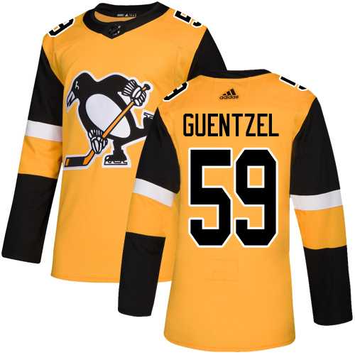 Youth Adidas Pittsburgh Penguins #59 Jake Guentzel Gold Alternate Authentic Stitched NHL Jersey